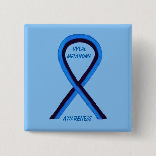 Uveal Melanoma Awareness Ribbon Angel Custom Butto Button