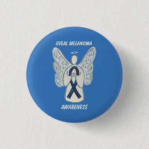 Uveale Melanom Awareness Ribbon Engel Custom Butto Button