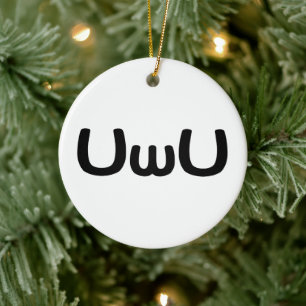 UwU Glückliches Anime-Gesicht-Emoticon Keramik Ornament