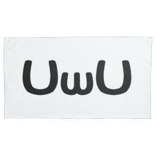 UwU Happy Anime Face Emoticon Kissenbezug