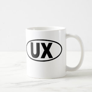 UX Benutzer-Erfahrungs-Tasse - schwarzes ovales Tasse