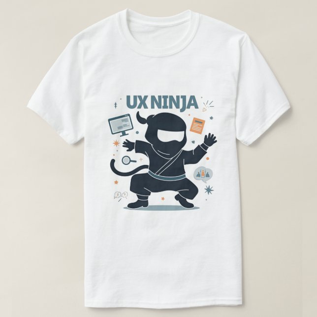 Ux Ninja Funny Ui/Ux Designer T-Shirt (Design vorne)