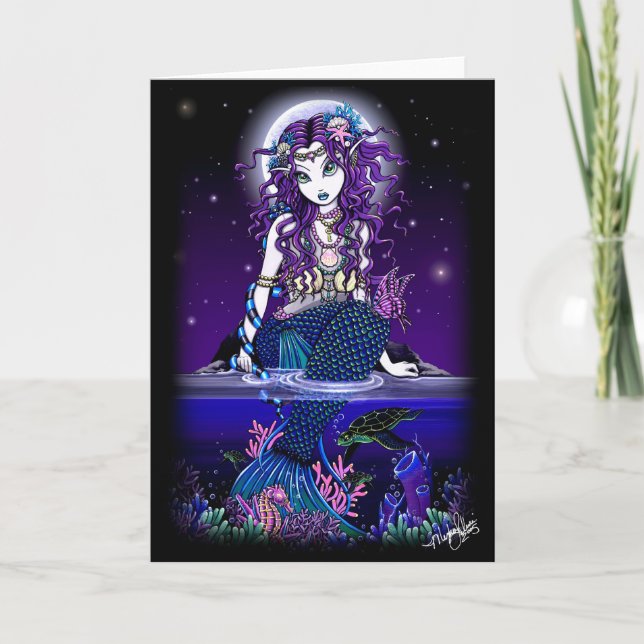 "Uxia" Mermaid Grußkarte Karte (Vorderseite)