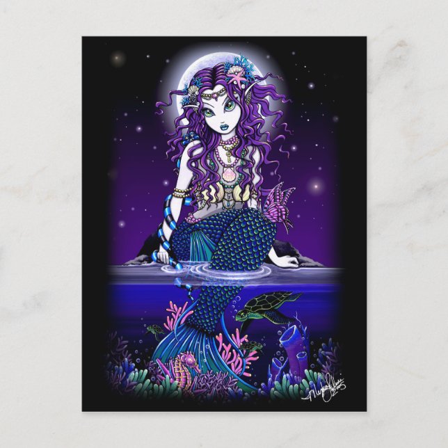 Uxia Postcard Gothic Mermaid Fantasy Postkarte (Vorderseite)