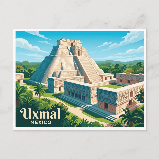 Uxmal Mérida Mexiko Postkarte (Vorderseite)