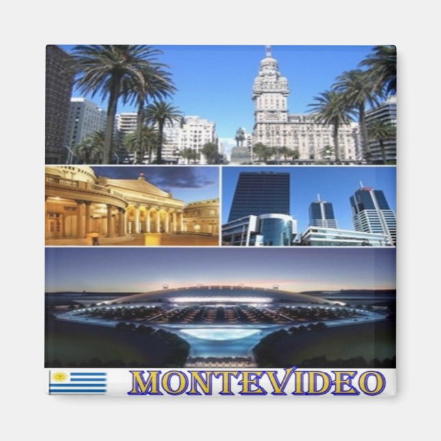 UY013 MONTEVIDEO, Mosaik, Uruguay, Amerika,Kühlsch Magnet (Vorne)