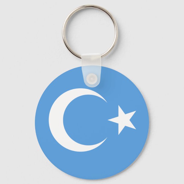 Uyghur/Ostturkestan-Flagge Schlüsselanhänger (Vorderseite)