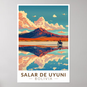 Uyuni Salt Flat Bolivien Motorrad fahren Poster
