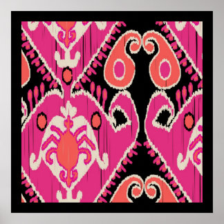 Uzbek Ikat Art Poster