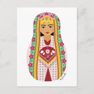 Uzbek Matryoshka Postcard Postkarte