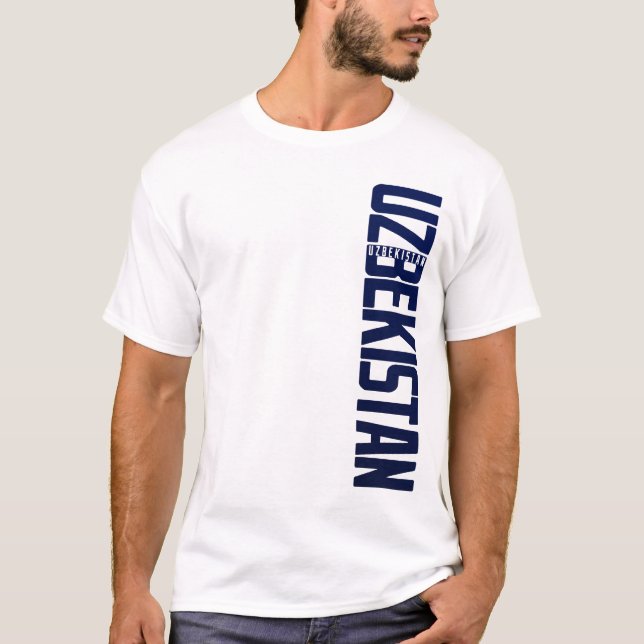 UZBEKISTAN_vert_blue T-Shirt (Vorderseite)