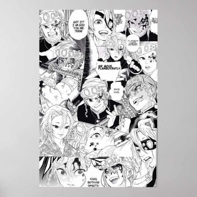 Uzui Tengen Demon Slayer KNY Collage Poster (Vorne)