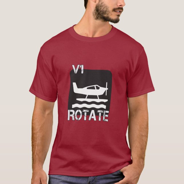 V1 Rotate - Pilot-Vortrag für Flugzeugliebhaber T-Shirt (Vorderseite)