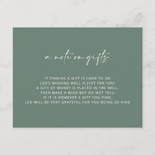 V4 Einfache grüne Taufe wünscht sich gut Begleitkarte