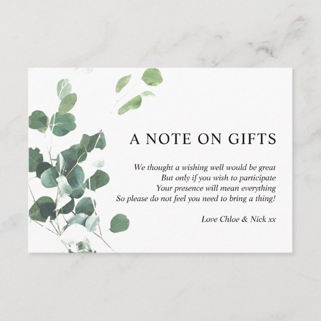 V4 Wasserfarben Blätter ChloeNick Geschenke Begleitkarte (Vorderseite)