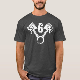 V6-Motordesign für Si-Zylinder-Autofans Freunde T-Shirt