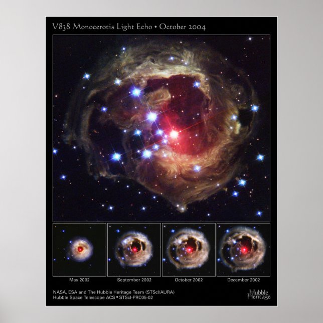 V838-MonocerotisLightEcho-2005-02 Poster (Vorne)