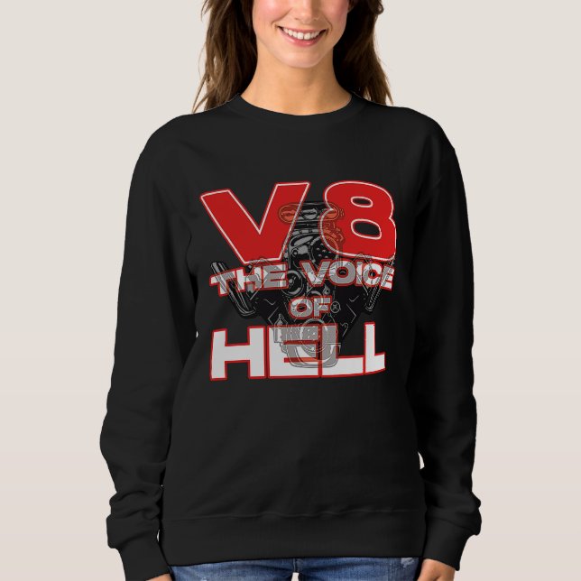 V8 Car Tuning Cylinder Workshop The Voice of Light Sweatshirt (Vorderseite)