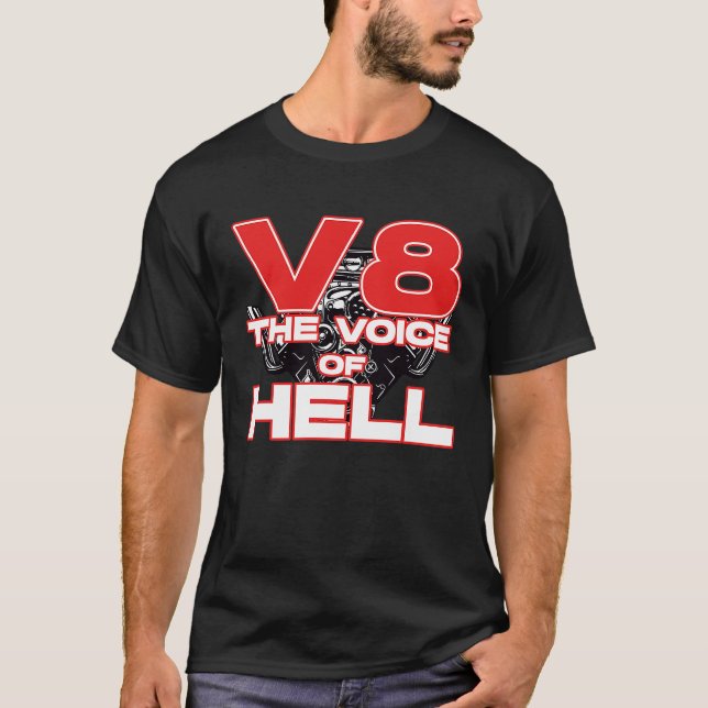 V8 Car Tuning Cylinder Workshop The Voice of Light T-Shirt (Vorderseite)