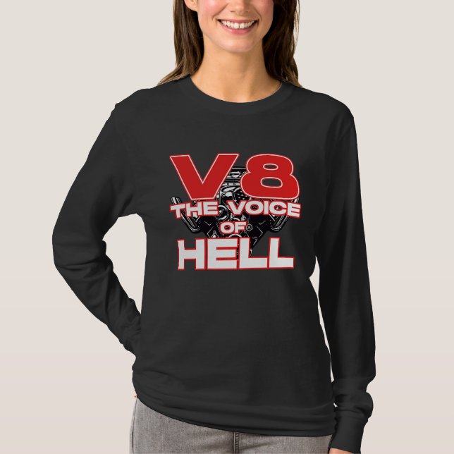 V8 Car Tuning Cylinder Workshop The Voice of Light T-Shirt (Vorderseite)