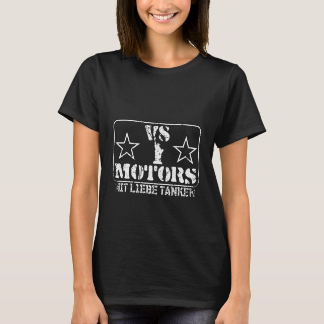 V8 engine, US car, driver machine mechanic lover T-Shirt (Vorderseite)