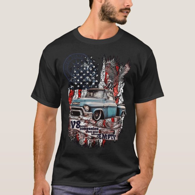 V8 Legendary Lieferwagen GMC 100 American lustige  T-Shirt (Vorderseite)