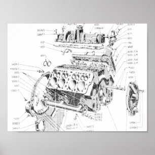 V8 Motor Poster