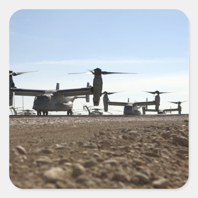 V-22 Kippflugzeug Quadratischer Aufkleber (Vorderseite)