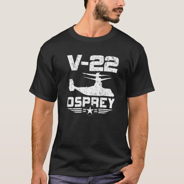 V 22 MV 22 CMV 22B Osprey SVTOL Luftfahrzeug Distr T-Shirt (Vorderseite)