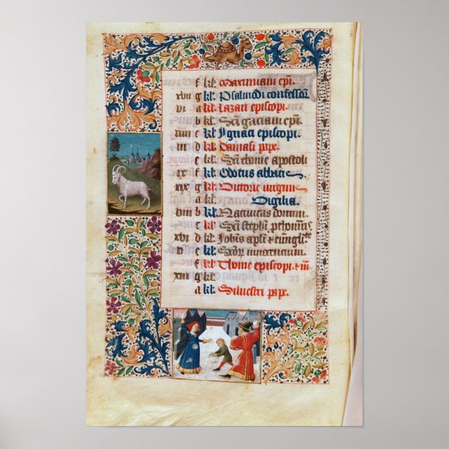 V.25-3 Fol.12v Monat Dezember Poster (Vorne)