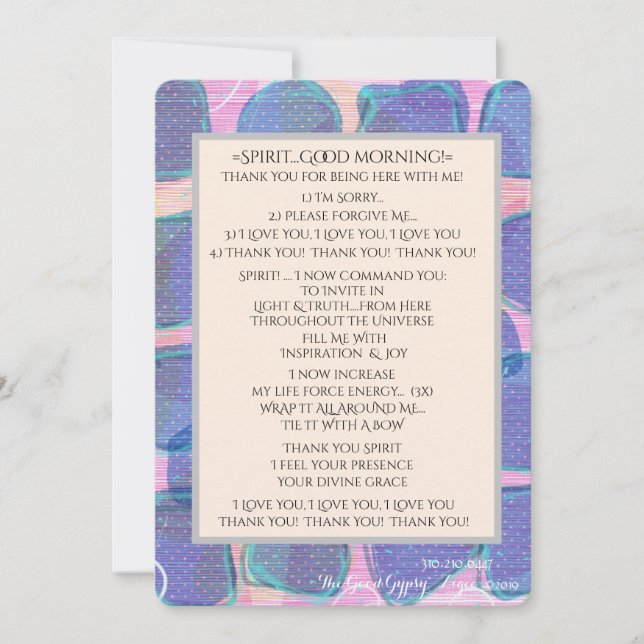 V.3 GUTES MORNING SPIRIT & MIND DROP ZU HERZ+Freud Dankeskarte (Vorderseite)