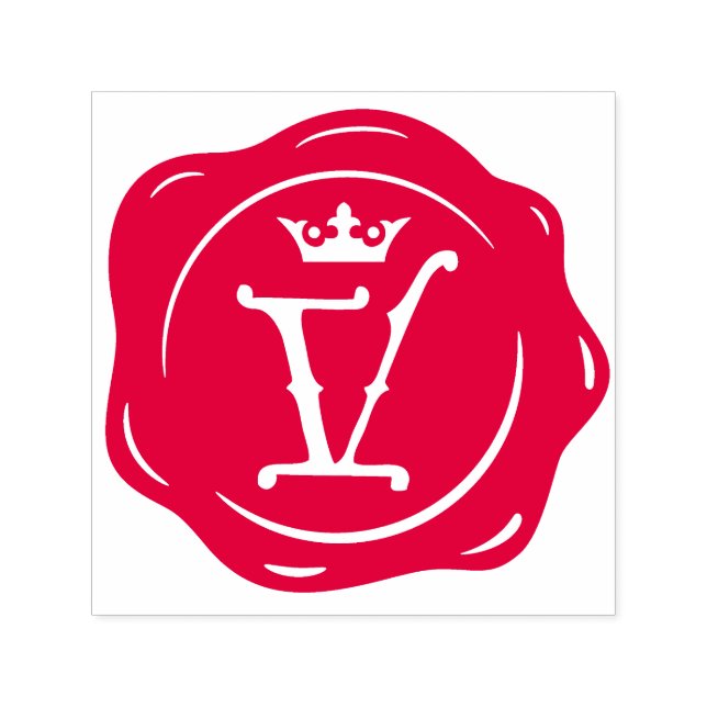 V - Anfangsbuchstabe des Siegels der antiken Wax G Permastempel (Design)