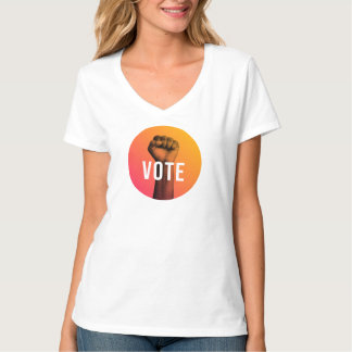 V-Ausschnitt T-Shirt für Damen mit Power Vote