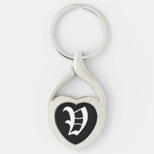 "V" Black Heart Keychain Schlüsselanhänger