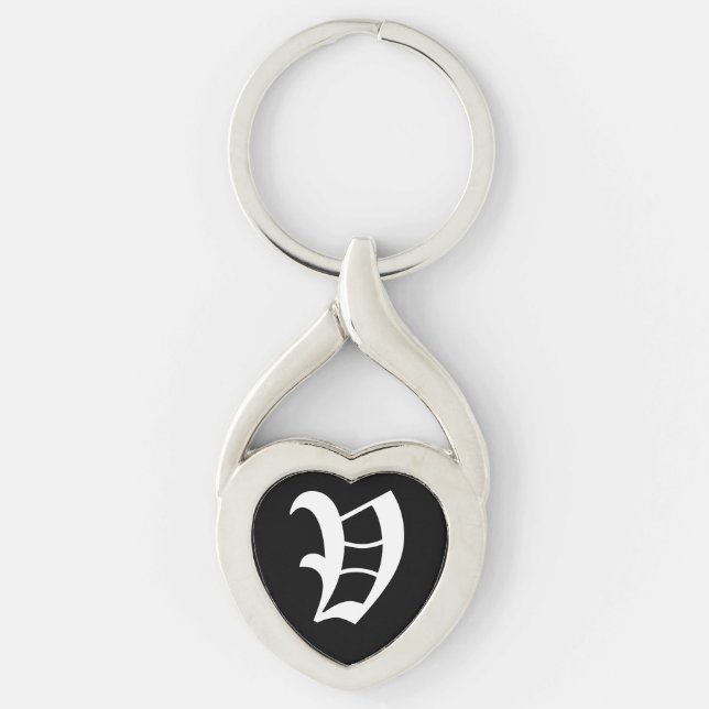 "V" Black Heart Keychain Schlüsselanhänger (Vorderseite)
