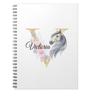 V Buchstabe personalisierter Name Monogramm mit Pf Notizblock
