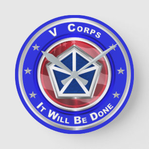 V Corps Christmas Keepake Runde Wanduhr