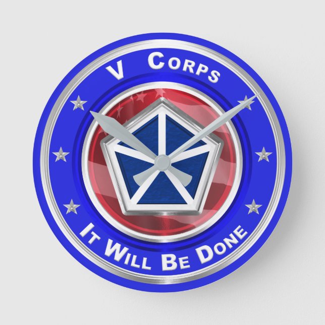 V Corps Christmas Keepake Runde Wanduhr (Vorderseite)