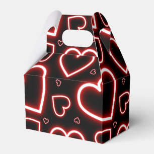 V-Day Red Neon Hearts Geschenkschachtel