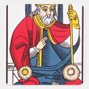V der Papst, Tarotkarte Quadratischer Aufkleber