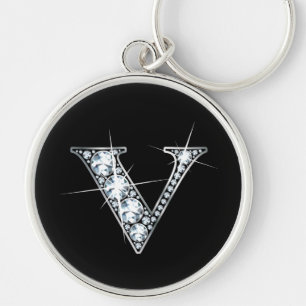 "V" Diamond Bling Schlüsselanhänger