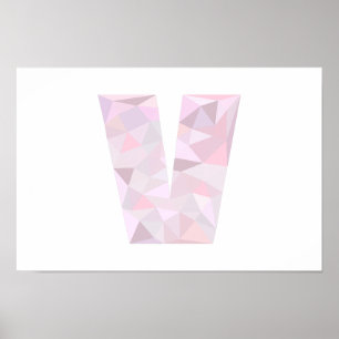 V - Dreiecke mit niedrigem Poly - neutralrosa, Lil Poster