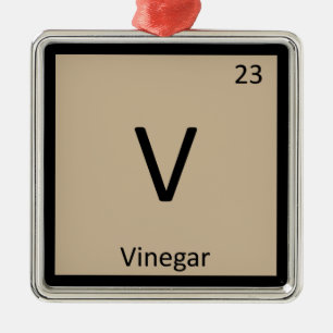 V - Essig Chemie Periodensystem Symbol Ornament Aus Metall