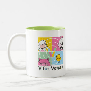 V für vegane Tasse