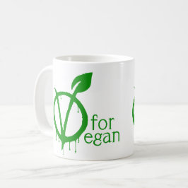 V für veganes tasse