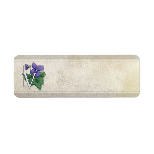 V für Veilchen-Blumen-Monogramm