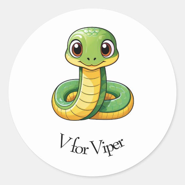V für Viper Runder Aufkleber (Vorderseite)