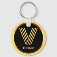 V Gold Mit Monogramm Buchstabe Personalisiert
