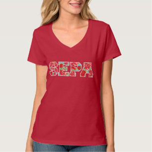 V-Hals SEPA Rose T-Shirt