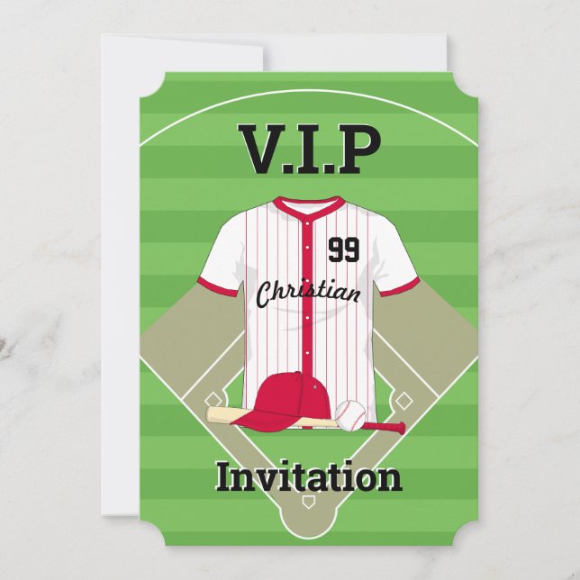 V.I.P Baseball Geburtstag Einladung (Vorderseite)